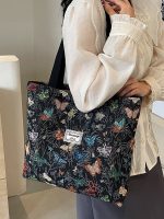 Wholesale Women Fashion Casual Large Capacity Floral Printed Canvas Tote Bag - Image 2