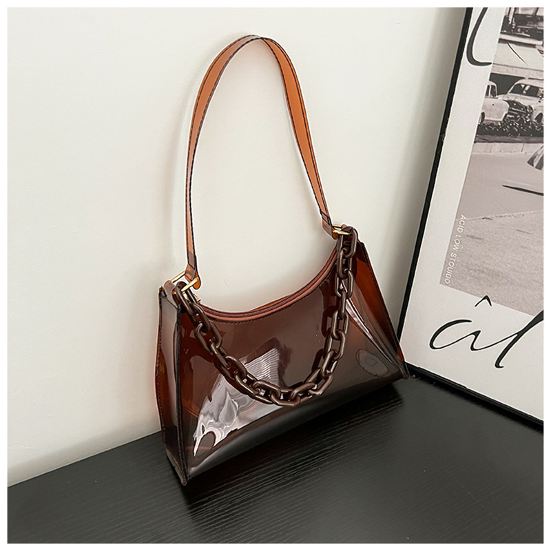 main_0-431 Women Fashion Casual Solid Color Transparent Shoulder Bag - Image 1