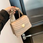 Women Casual Simple Solid Color Love Buckle Small Square Shoulder Bag - Image 2