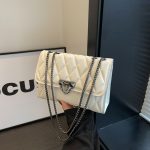 Women Fashion Casual Solid Color Rhombus Square Chain Shoulder Bag