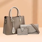 Wholesale Women Fashion Casual Crocodile Pattern Large Capacity Handbag Three-Piece Bag Set