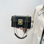 Women Casual Simple Solid Color Chain Small Square Shoulder Bag