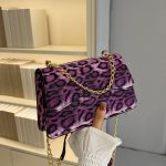 Women Fashion Retro Leopard Small Square Shoulder Bag