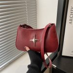 Women Fashion Casual Solid Color Cross Star Buckle Small Square Shoulder Bag