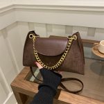 Women Fashion Casual Splicing Small Square Chain Shoulder Bag