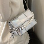 Women Fashion Solid Color Love Chain Small Square Shoulder Bag - Image 2