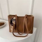 Women Fashion Casual Solid Color Large Capacity Ribbon Tote Bag