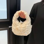 Wholesale Women Fashion Elegant Solid Color Lace Stitching Ruffled Handheld