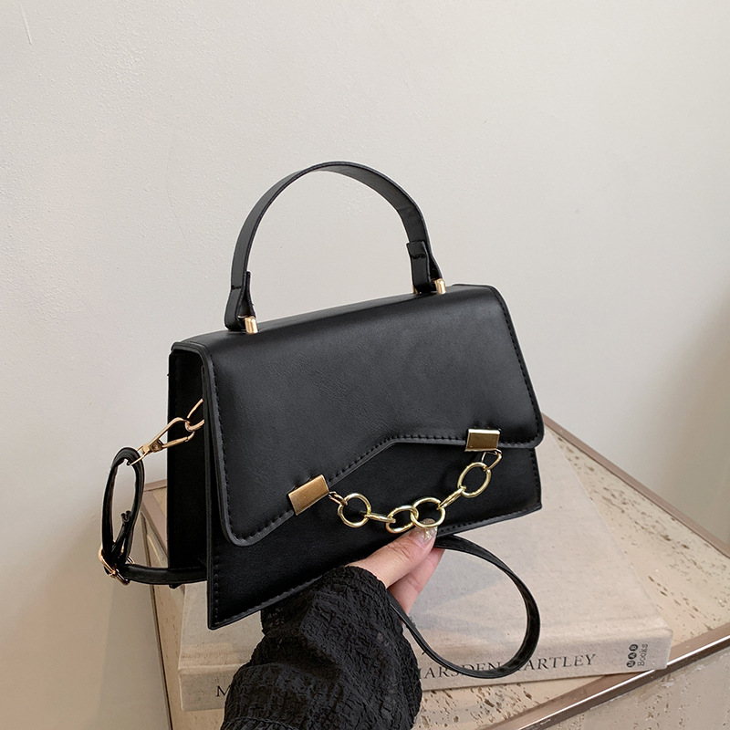 main_0-480 Women Fashion Retro Simple Solid Color Chain Small Square Shoulder Bag - Image 1