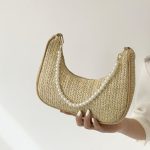Wholesale Women Fashion Casual Simple Straw Woven Shoulder Bag