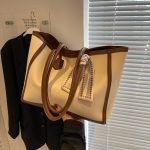 Wholesale Women Fashion Casual Simple Color Contrast Large Capacity Tote Bag - Image 2