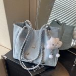 Wholesale Women Fashion Solid Color Butterfly Decoration Large Capacity Tote Bag