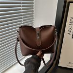 Wholesale Vintage Solid Color Large Capacity Shoulder Bucket Bag