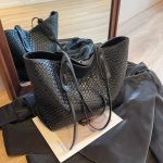 Wholesale Women Fashion Casual Simple Large Capacity Woven Tote Bag - Image 2