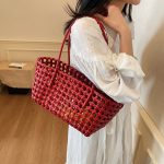 Wholesale Handmade Woven Women Fashion Hollow Beach Tote Bag - Image 2