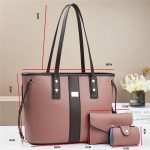 Wholesale Women Color Blocking Large Capacity Tote Bag Set - Image 2