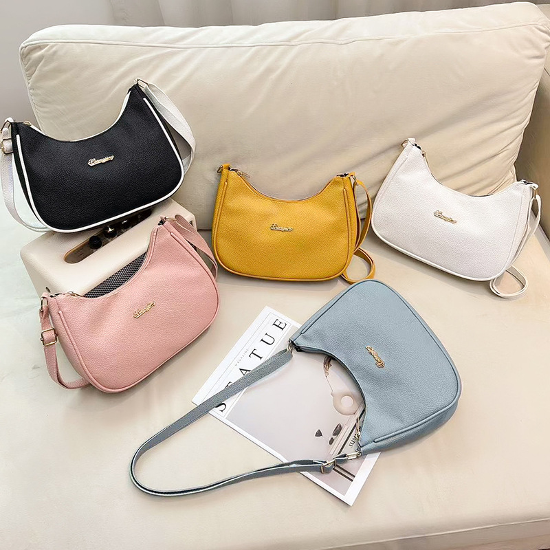 main_0-585 Soft Litchi Grain Women Underarm Bag - Image 1