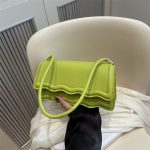 Wholesale Wave Design Women Candy Color Underarm Bag