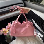 Women Fashion Casual Solid Color Pleated Shoulder Bag - Image 2