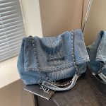 Wholesale Women Fashion Casual Large Capacity Denim Chain Shoulder Bag
