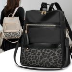 Lightweight Travel Multi-Use Leopard Schoolbag Large Capacity Casual Oxford Cloth Backpack - Image 2