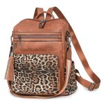 Wholesale Winter Vintage Fashion Women Leopard Backpack