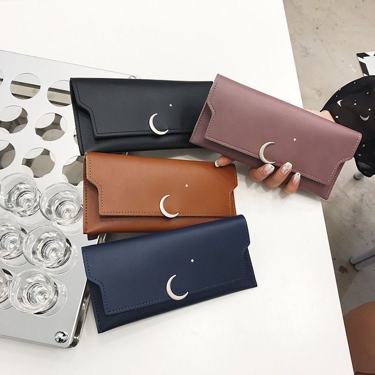 main_0-719 Wholesale Women'S Fashion Star Moon Rivet Zipper Soft Wallet Coin Purse - Image 1