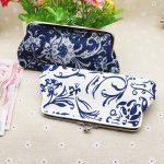 Wholesale Women Fashion Fabric Ethnic Style Simple Buckle Long Coin Purse