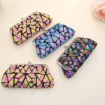 Wholesale Women Fashion Creative Sequin Geometric Pattern Long Coin Purse