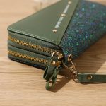 Women'S Fashion Thin Shiny Zipper Long Purses - Image 3