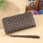 Wholesale Women Fashion Geometric Printing Large Capacity Zipper Multi-Card Purses