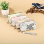 Wholesale Women Fashion Floral Embroidery Double Zipper Long Purses