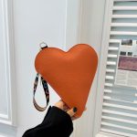 Women Fashion Creative Simple Solid Color Heart-Shaped Purses