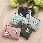 Women Mini Embroidered Zipper Wallet