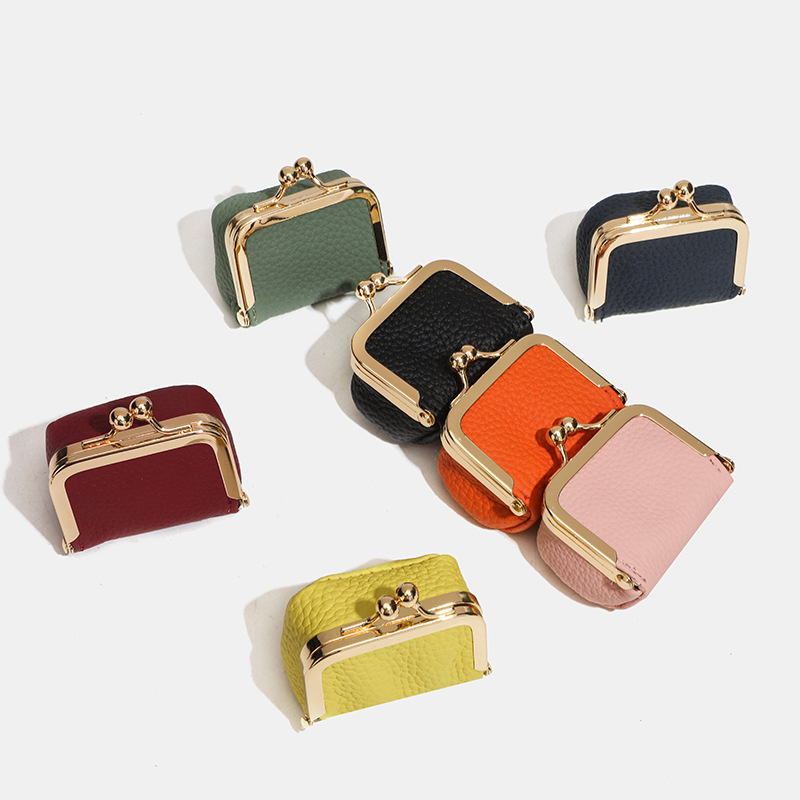 main_0-793 Women Fashion Casual Solid Color Genuine Leather Mini Coin Wallet - Image 1