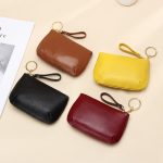 Women Fashion Casual Solid Color Soft Cowhide Zipper Small Wallet - Image 2
