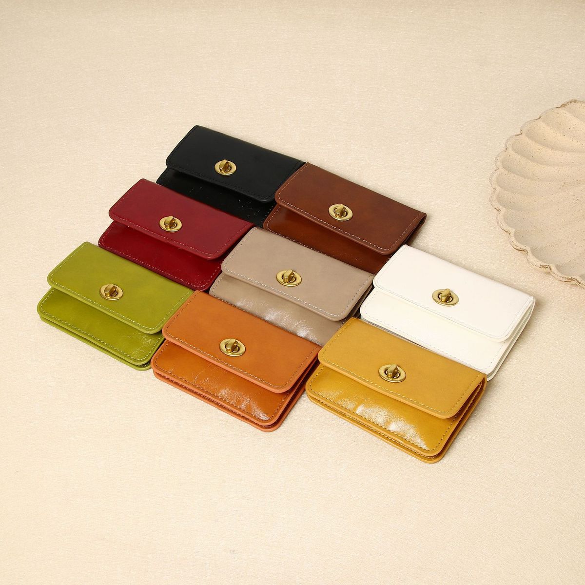 main_0-802 Women Fashion Simple Solid Color Multi-Layer Card Bag Wallet - Image 1