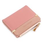 Women Cute Buckle Patchwork Design PU Wallet