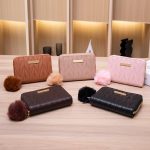Women Fashion Solid Color Quilted Zipper Pu Wallet