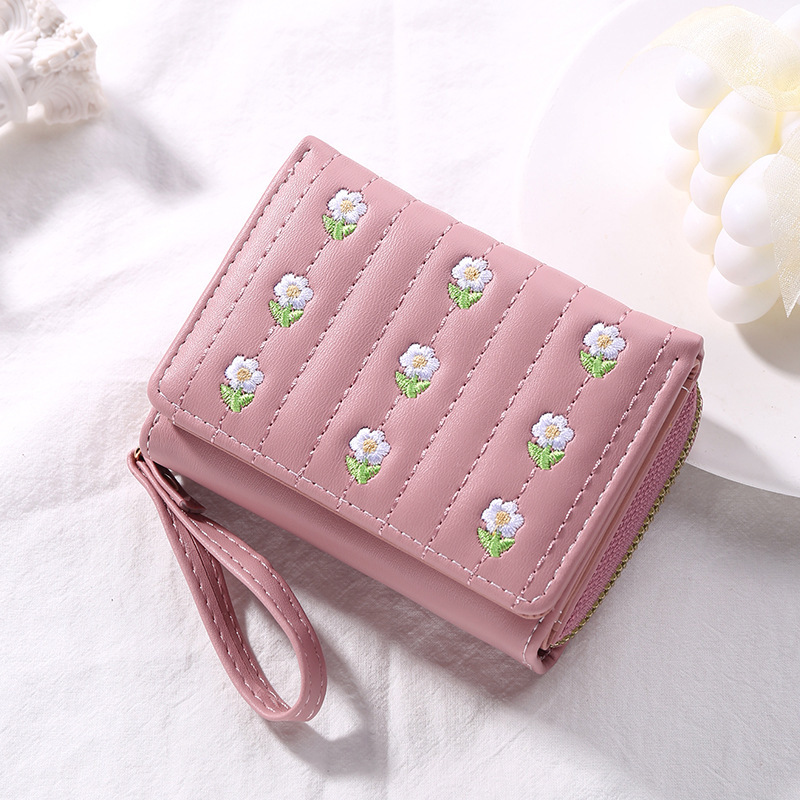 main_0-835 Women Fashion Cute Embroidered Compact Wallet - Image 1