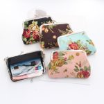 Women Fashion Creative Canvas Rose Buckle Short Wallet