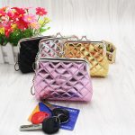 Women Fashion Rhombus Clip Short Wallet
