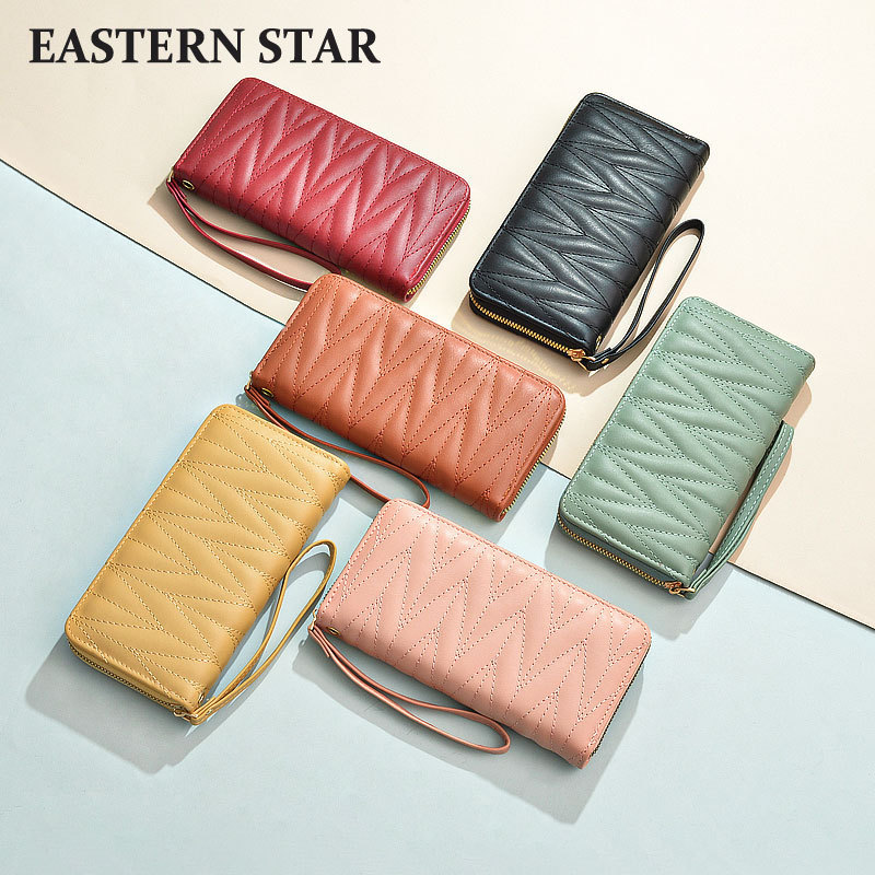 main_0-858 Women Fashion Simple Solid Color Multi-Function Long Wallet - Image 1