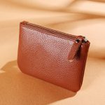 Neutral Fashion Solid Color Zipper Mini PU Wallet