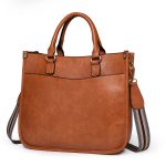Women Fashion Casual Simple Solid Color Large-Capacity Handbag - Image 3