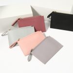 Women Fashion Simple Solid Color Zipper PU Wallet