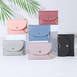 Women Fashion Simple Solid Color Zipper Wallet