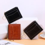 Wholesale Women Simple Solid Color Square Zipper Mini Wallet