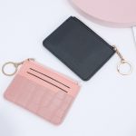 Wholesale Women Fashion Simple Solid Color Stone Pattern Zipper Thin Wallet - Image 2