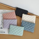 Women Fashion Rhombic PU Square Zipper Wallet
